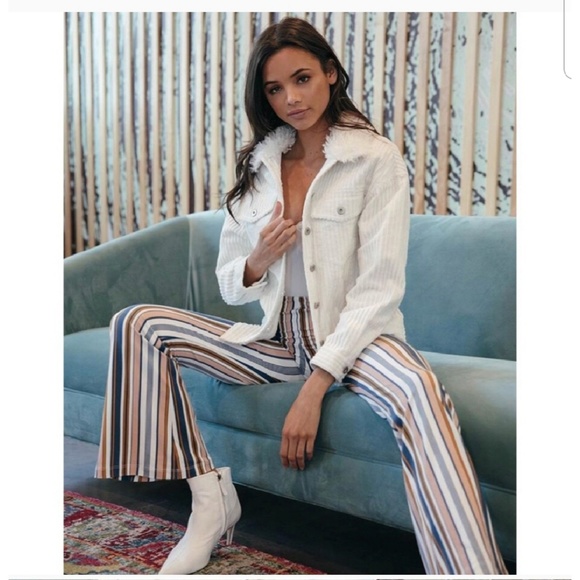 3/$25 TALL FLARE PANTS in MULTI-STRIPES - Picture 3 of 8